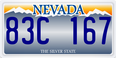NV license plate 83C167