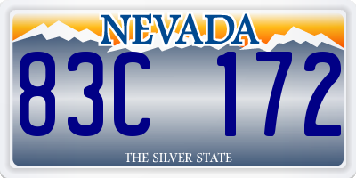 NV license plate 83C172