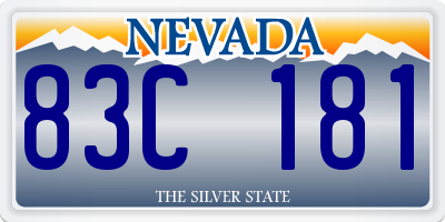 NV license plate 83C181