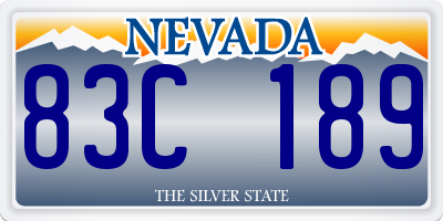 NV license plate 83C189