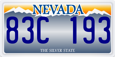 NV license plate 83C193