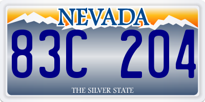 NV license plate 83C204