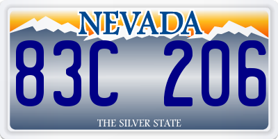 NV license plate 83C206