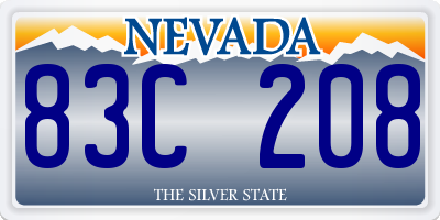 NV license plate 83C208