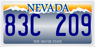 NV license plate 83C209