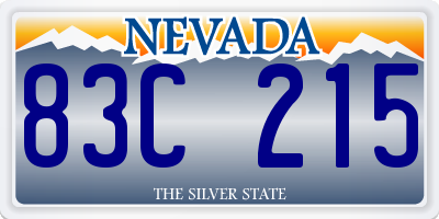 NV license plate 83C215