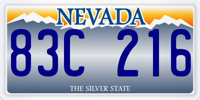 NV license plate 83C216