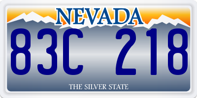 NV license plate 83C218