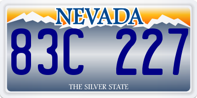 NV license plate 83C227