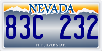 NV license plate 83C232