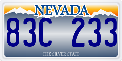 NV license plate 83C233