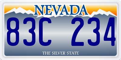 NV license plate 83C234