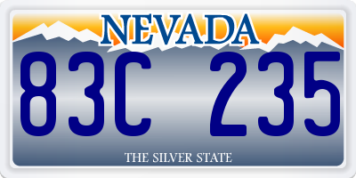 NV license plate 83C235