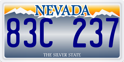 NV license plate 83C237