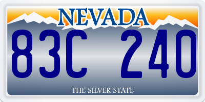 NV license plate 83C240