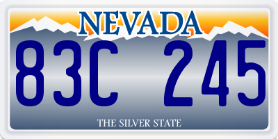 NV license plate 83C245