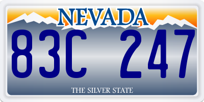 NV license plate 83C247