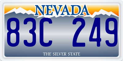 NV license plate 83C249