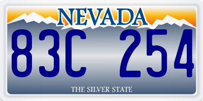 NV license plate 83C254