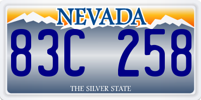 NV license plate 83C258
