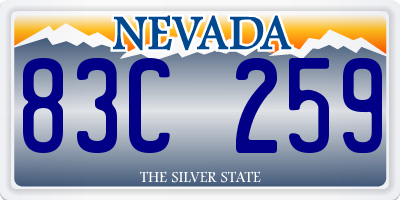 NV license plate 83C259
