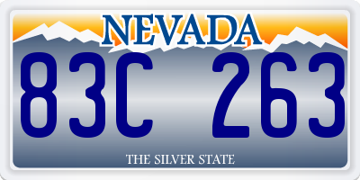 NV license plate 83C263