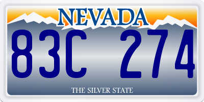 NV license plate 83C274