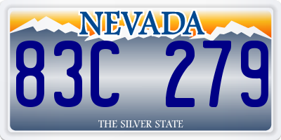 NV license plate 83C279