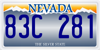 NV license plate 83C281