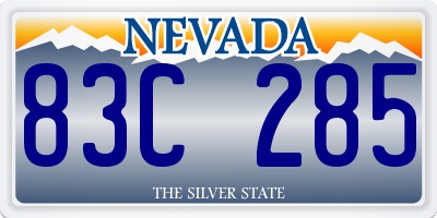 NV license plate 83C285