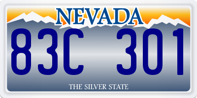 NV license plate 83C301