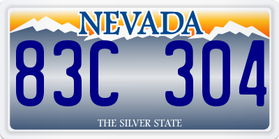 NV license plate 83C304