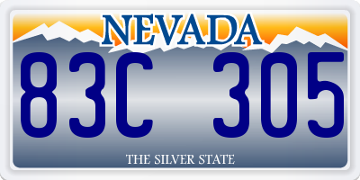 NV license plate 83C305