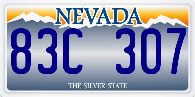 NV license plate 83C307