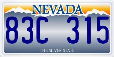 NV license plate 83C315