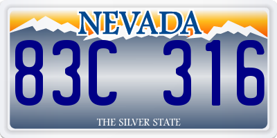 NV license plate 83C316