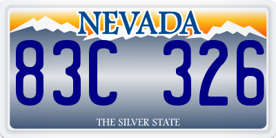 NV license plate 83C326