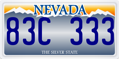 NV license plate 83C333