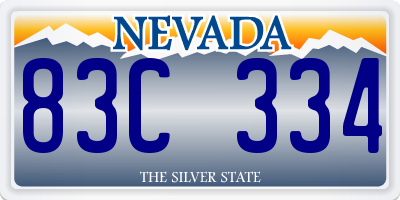 NV license plate 83C334