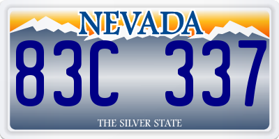 NV license plate 83C337