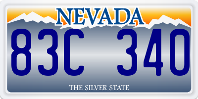 NV license plate 83C340