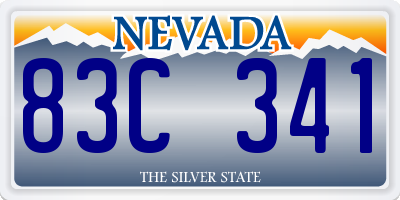 NV license plate 83C341