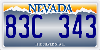 NV license plate 83C343