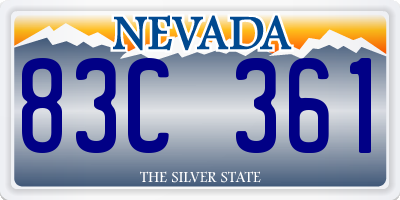 NV license plate 83C361