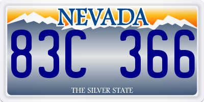 NV license plate 83C366
