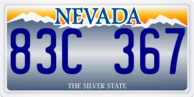 NV license plate 83C367