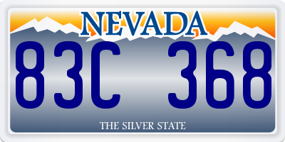 NV license plate 83C368