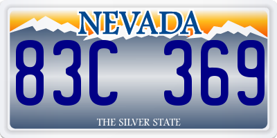 NV license plate 83C369