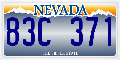NV license plate 83C371