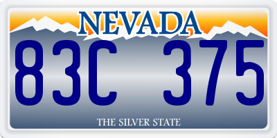 NV license plate 83C375